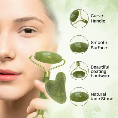 Jade Roller And Real Gua Sha Stone For Face Massager